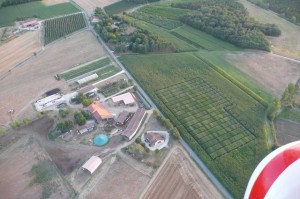 vue aérienne de l'exploitation agricole